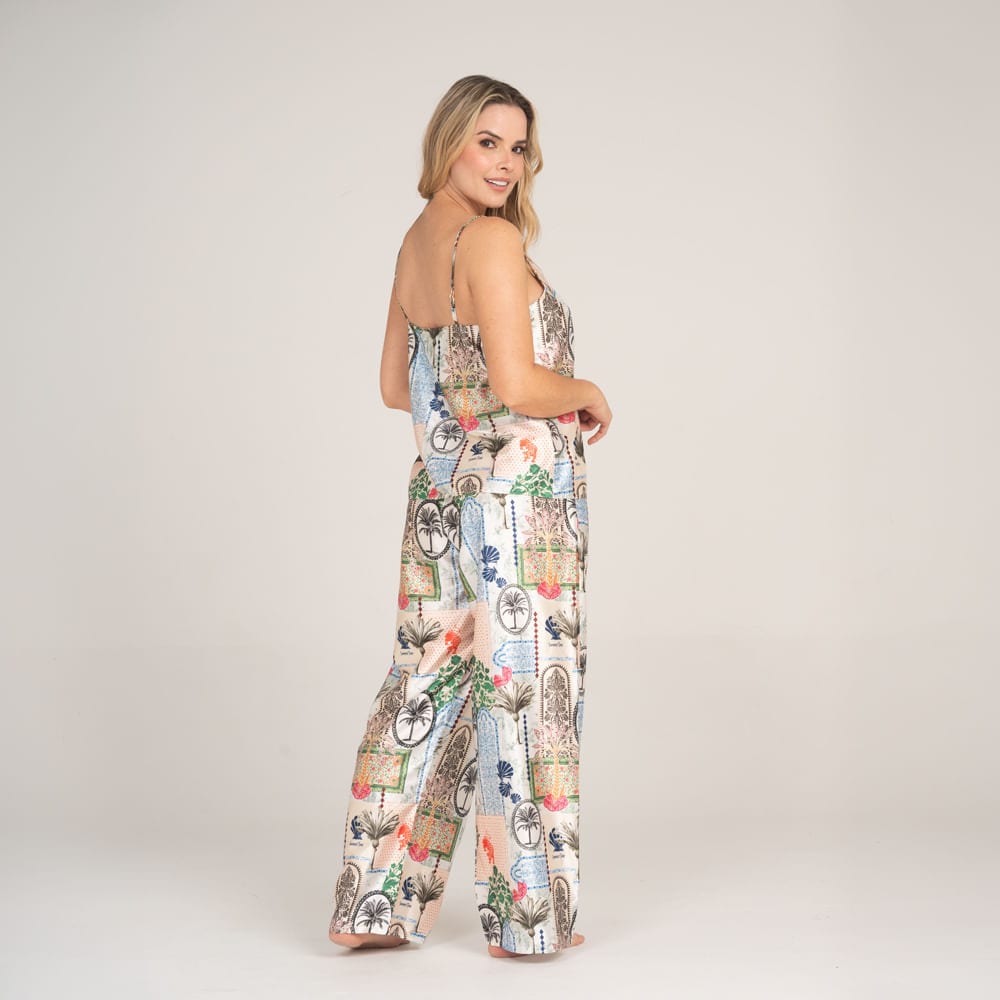 Pantalón Satin Estampado Lotto Blanco. - imagen 2