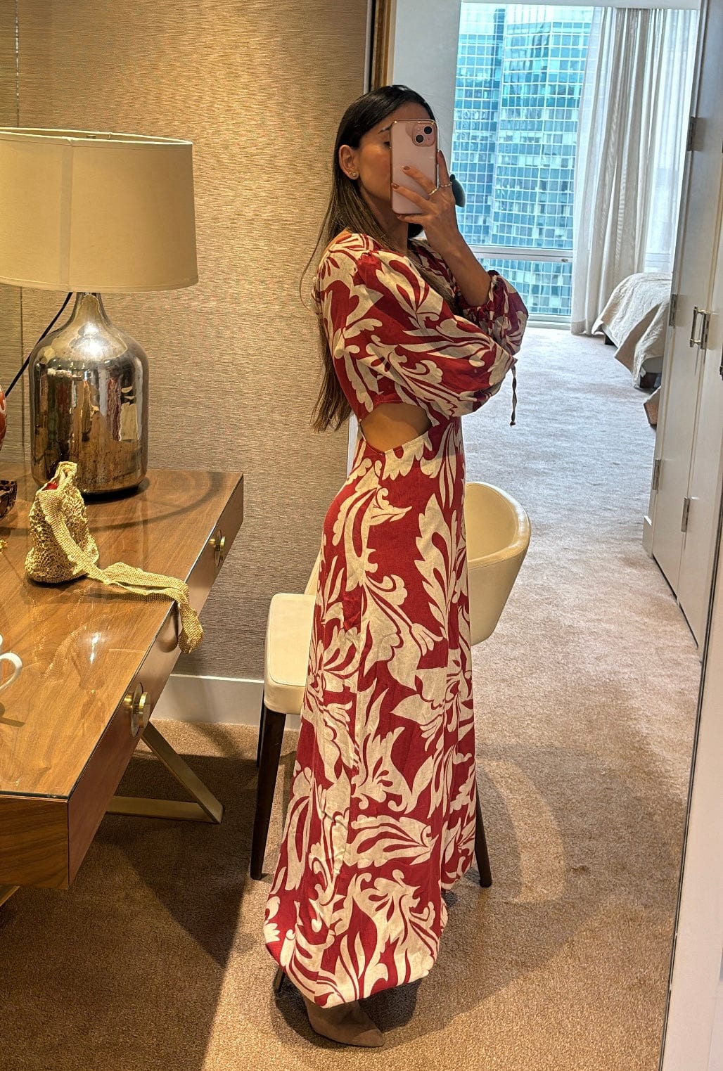 Coral Wine Dress - imagen 3