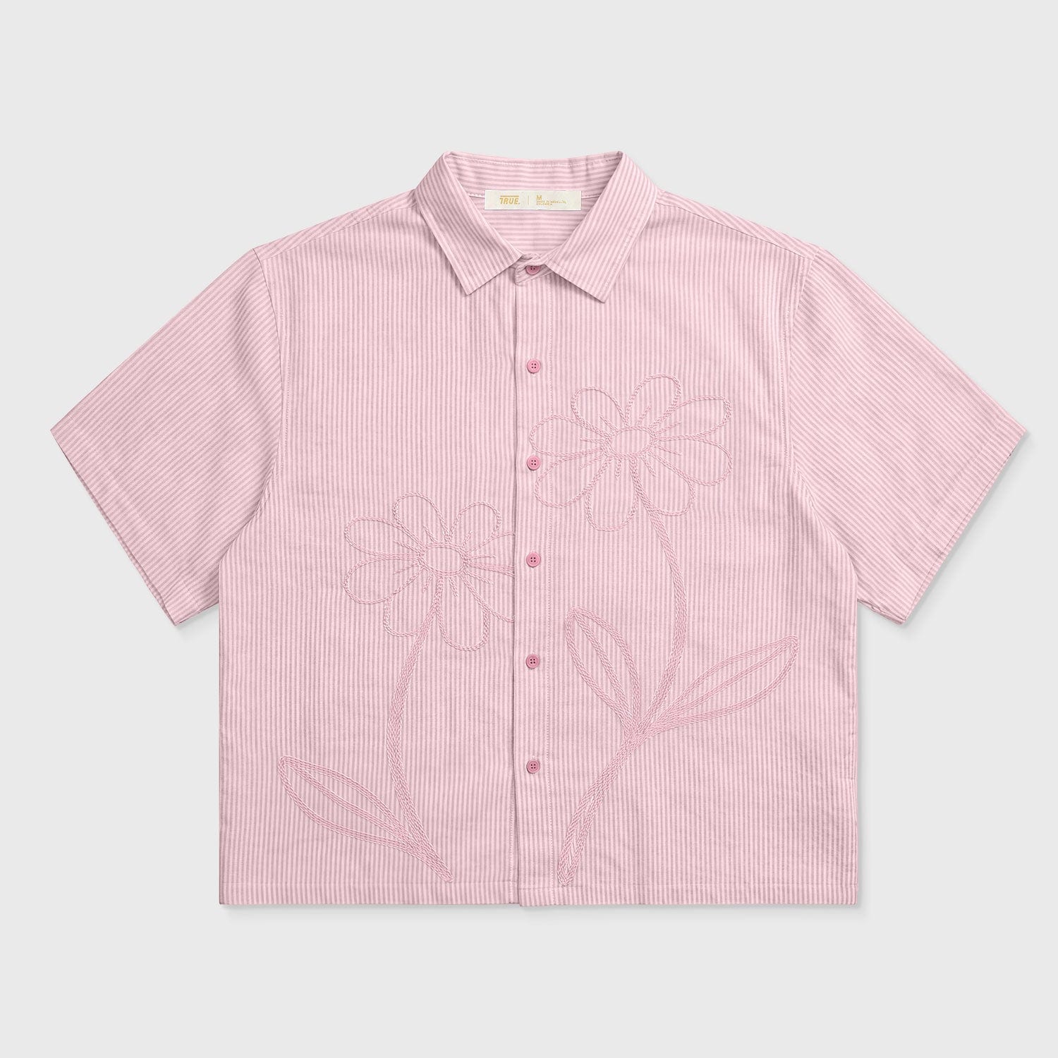Embroidered Flower Boxy Shirt - Pink - imagen 1