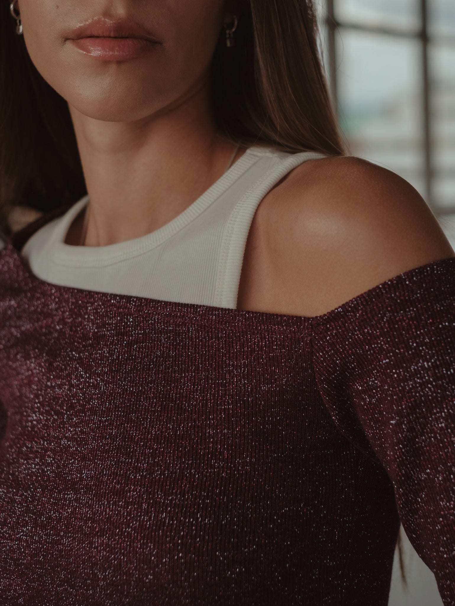 BROOCH SHINY LONG SLEEVE - CRANBERRY - imagen 4