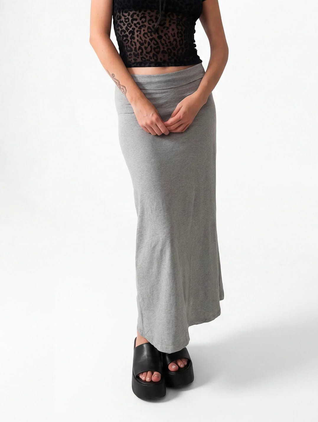 GREY SLIT SKIRT - imagen 5