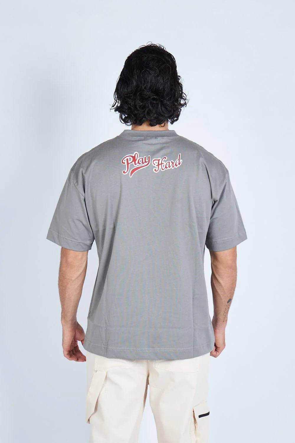 Camiseta oversize PLAY HARD GRIS | DROP 03 | - imagen 4