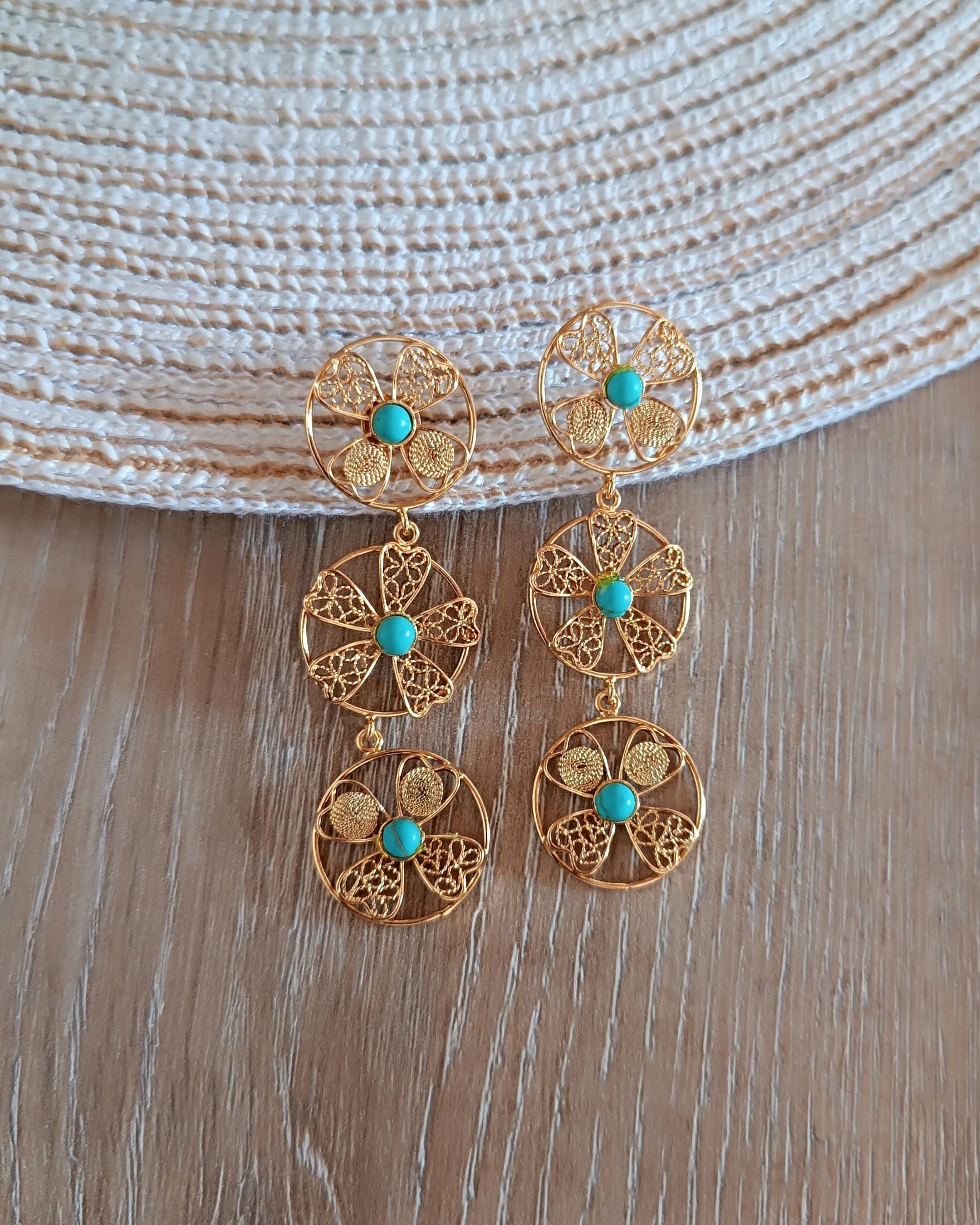 Aretes tripe circulo en filigrana Celina - imagen 8