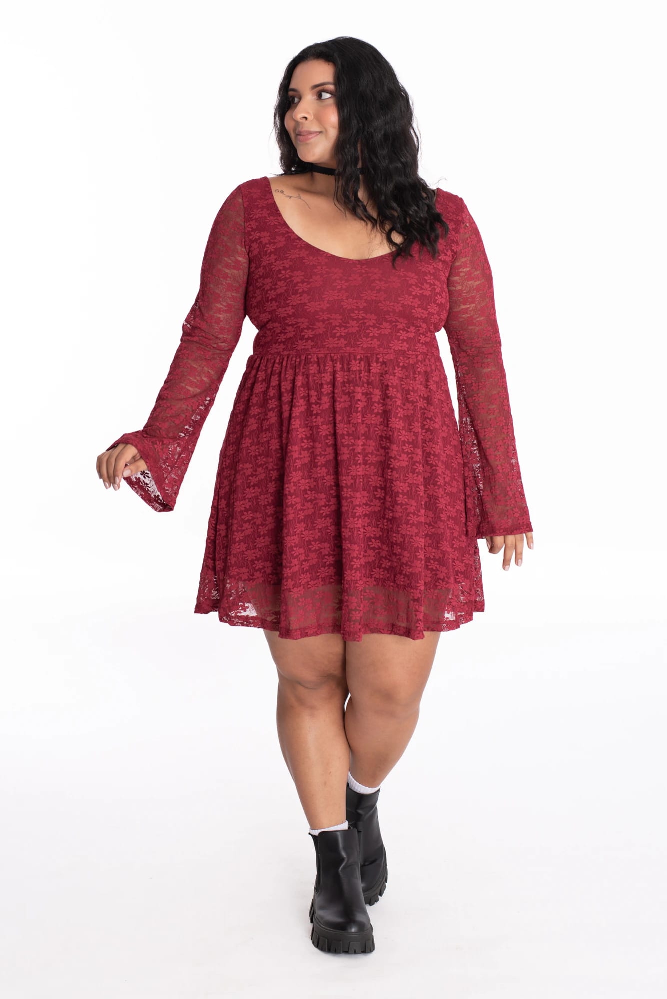 Vestido Florencia Vinotinto - imagen 10