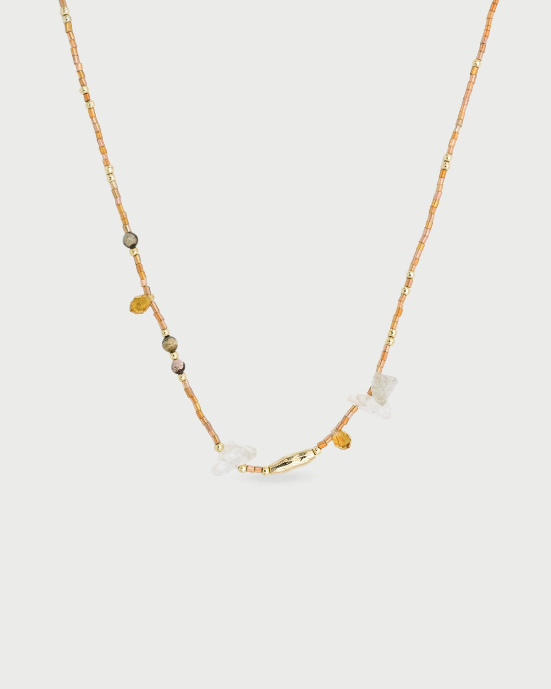 COLLAR PIEDRAS MULTICOLOR AMBAR - imagen 1