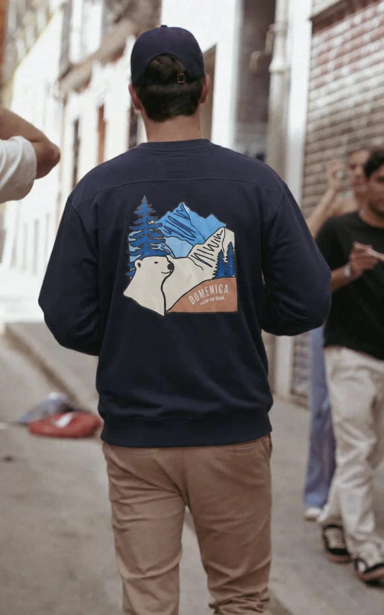CREWNECK OSO ESTAMPADO AZUL OSCURO - UNISEX - imagen 4