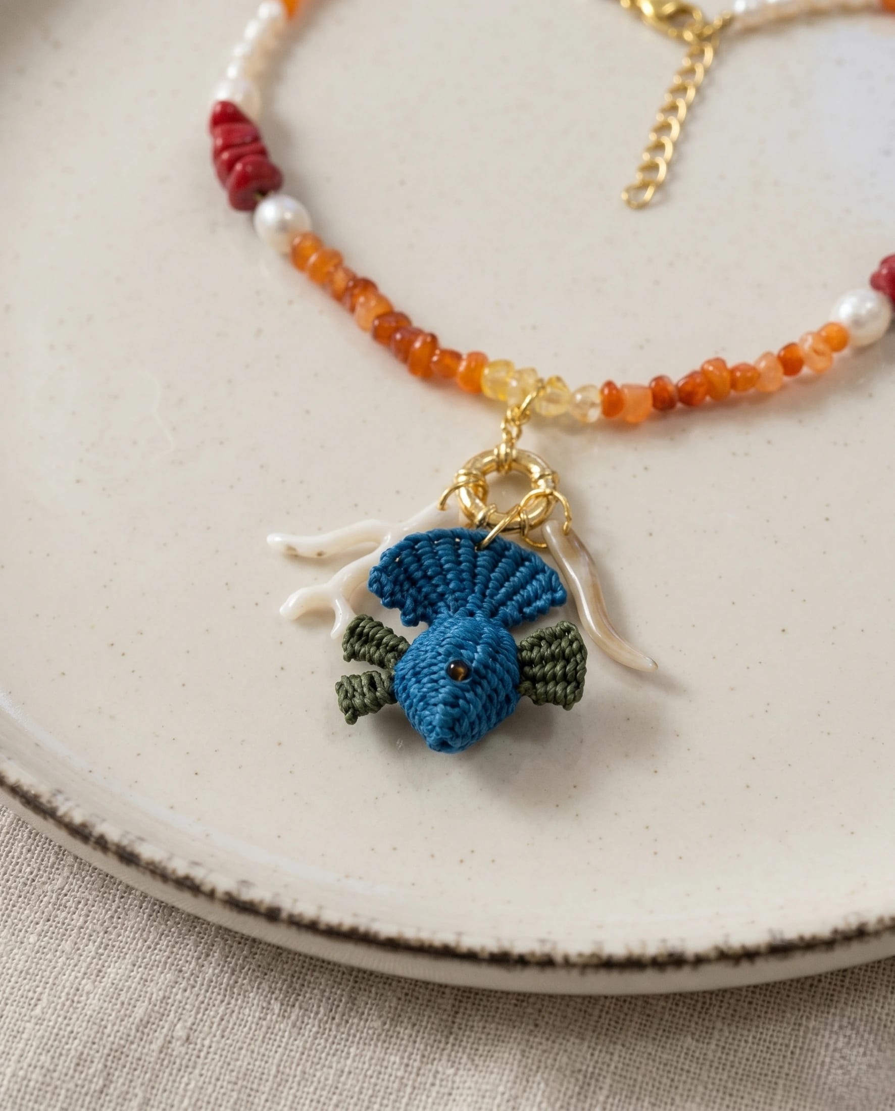 Pearl Spark Necklace + 3 Removable Charms - imagen 2