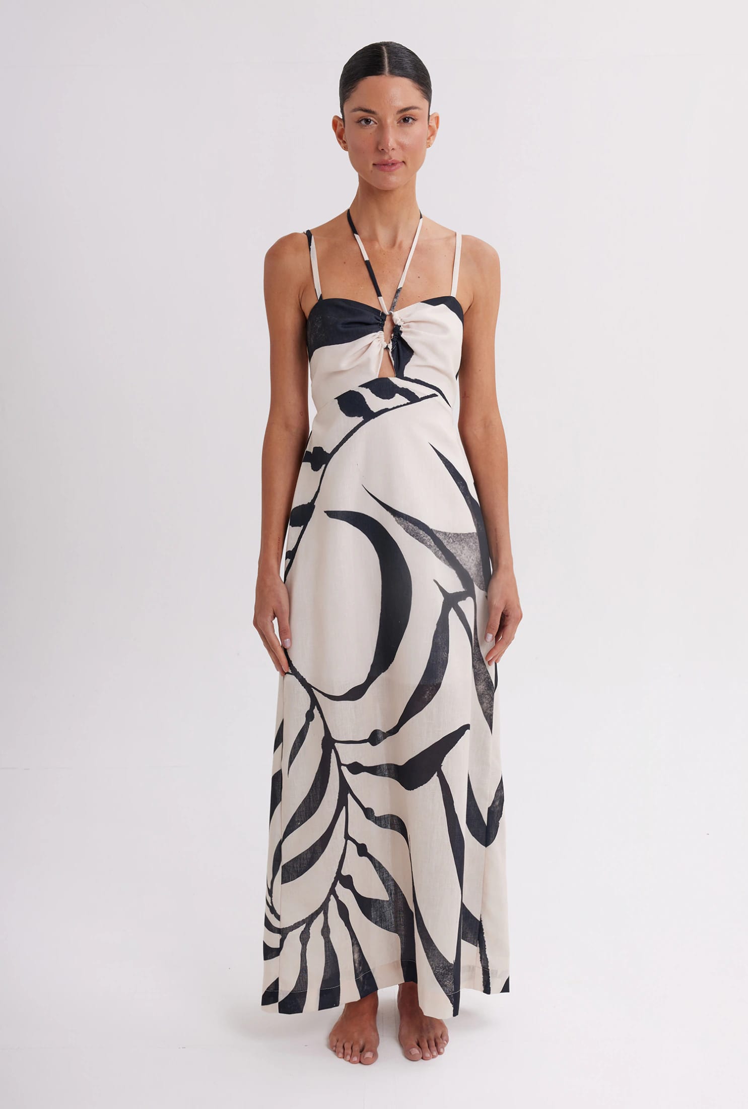 Vestido Largo Mujer Mel Wavy Leaf - imagen 1