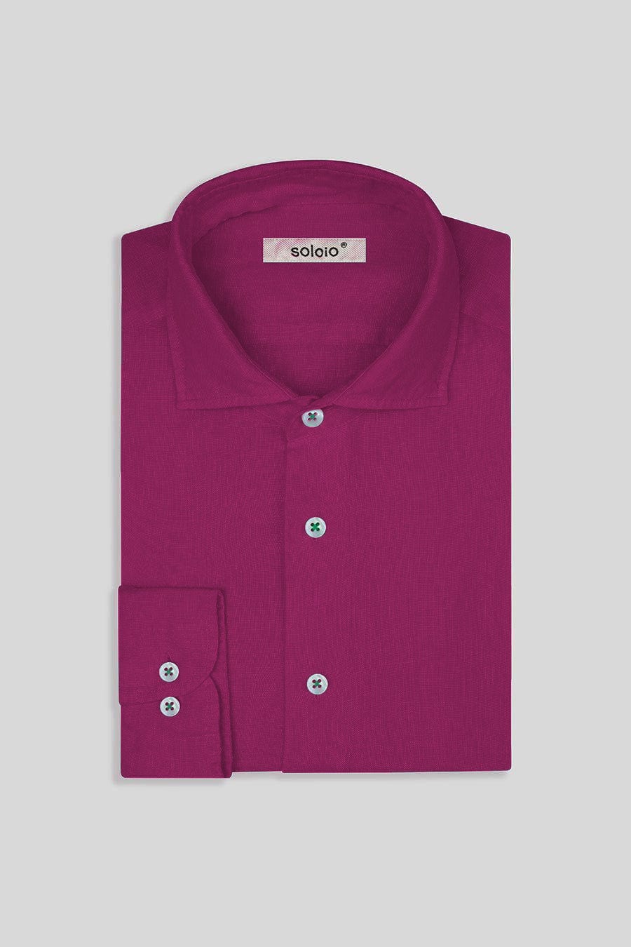 Men's linen shirt fuxia - imagen 5