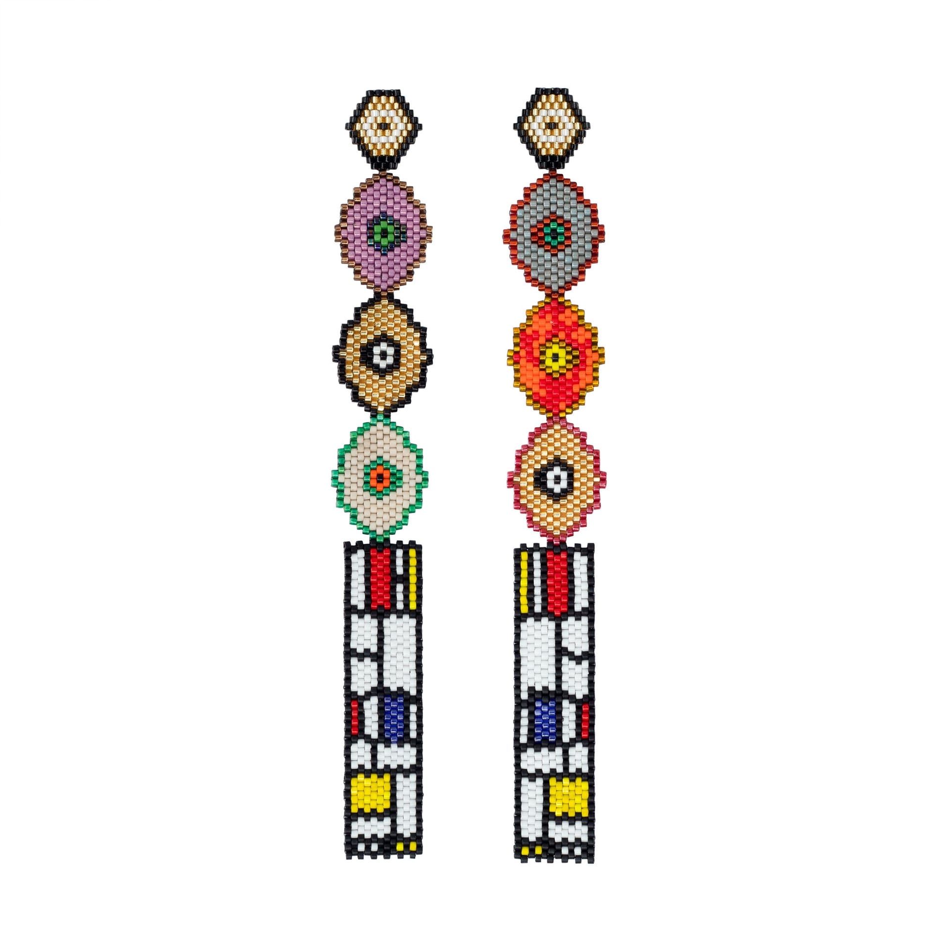 Aretes Tres Hojitas Haiku Mondrian - imagen 1