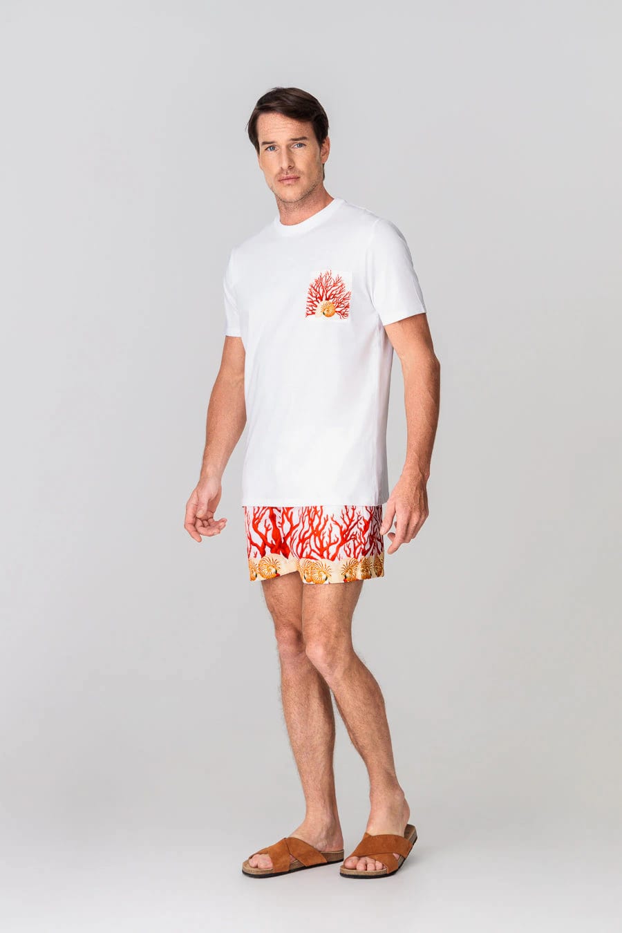 Men's cotton t-shirt pocket atlantis white - imagen 4