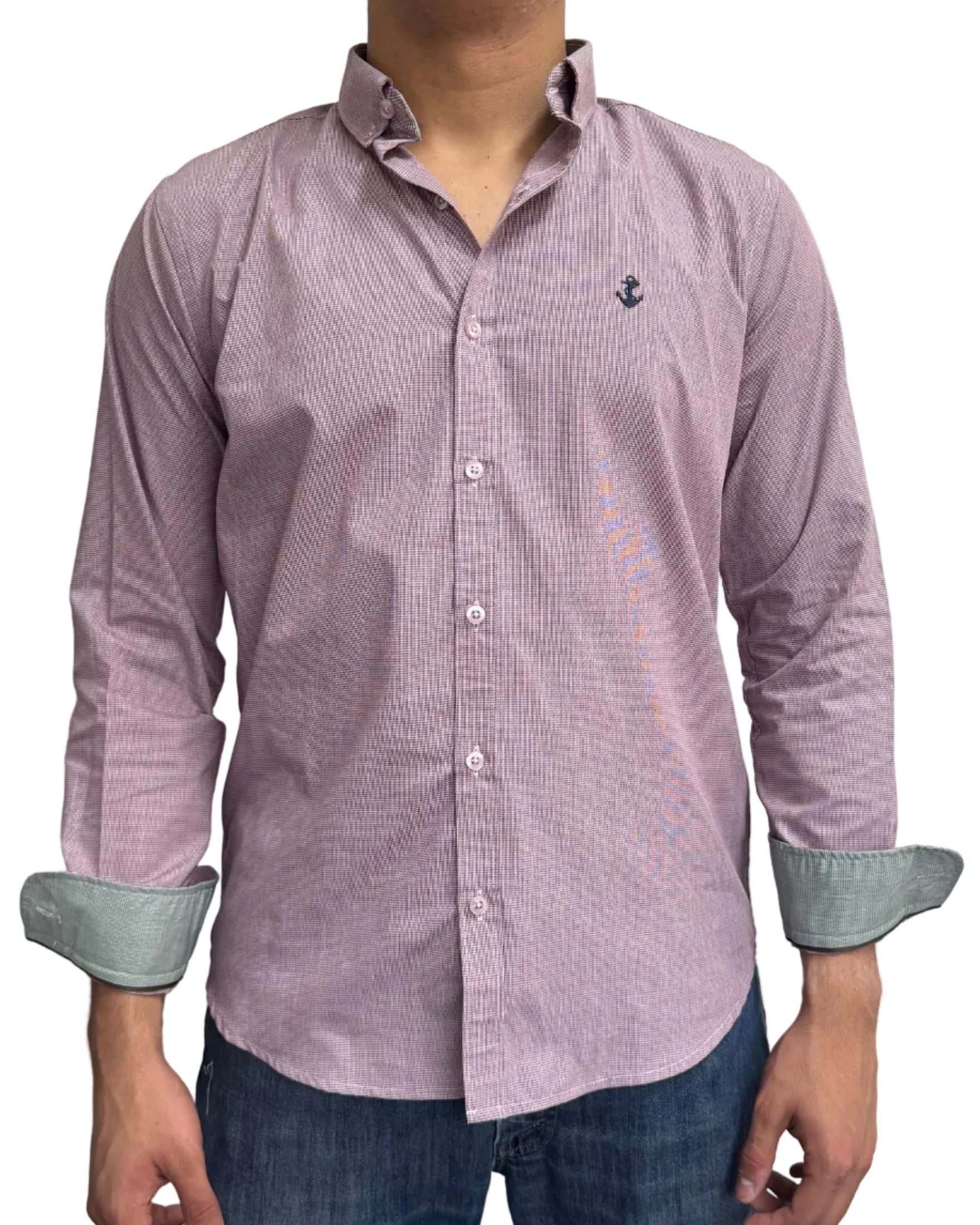 Camisa Punteado Vino - imagen 3