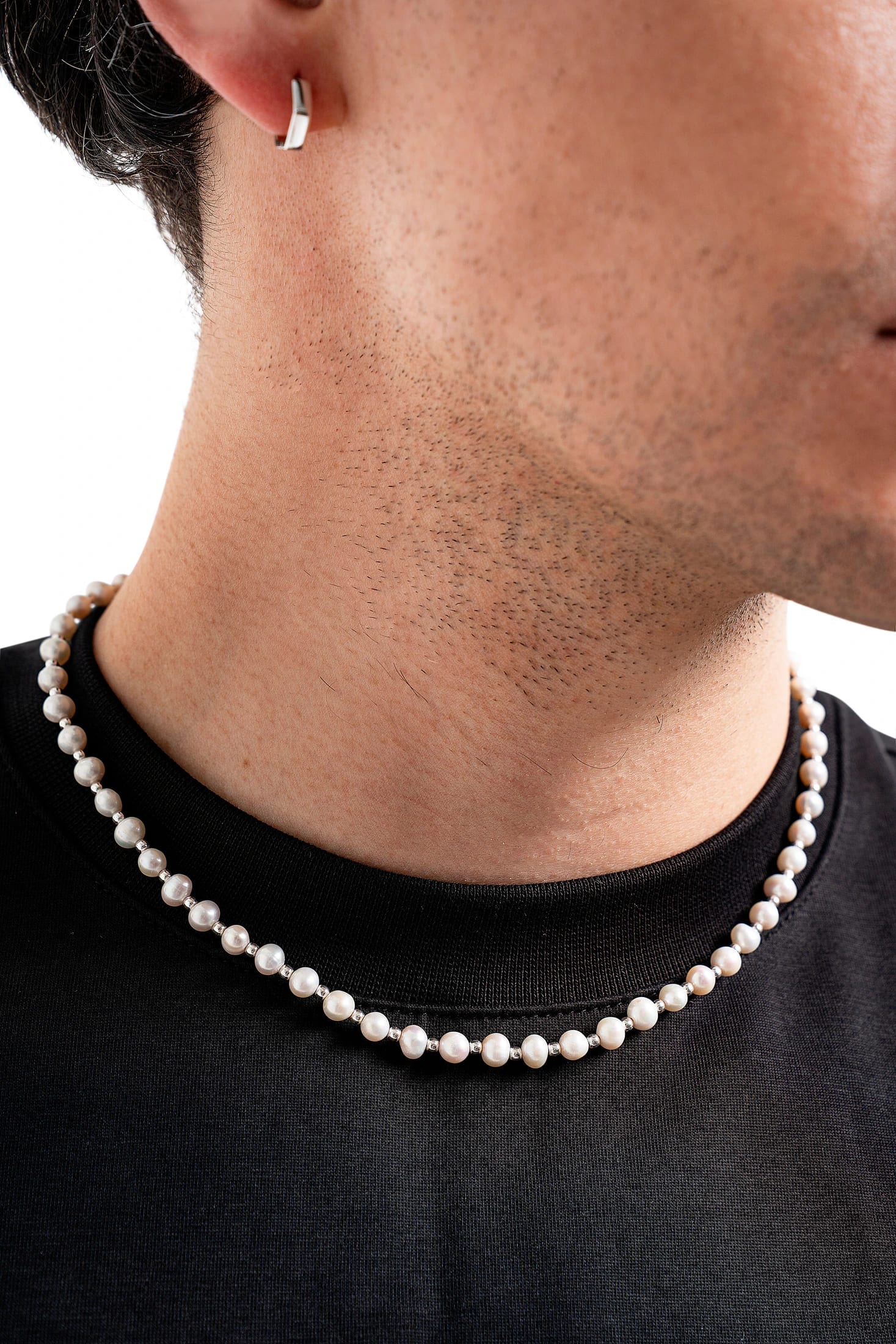 PEARL & SILVER BEAD NECKLACE | COLLAR DE PERLAS DE AGUA DULCE Y BALINES EN PLATA 925 - imagen 3
