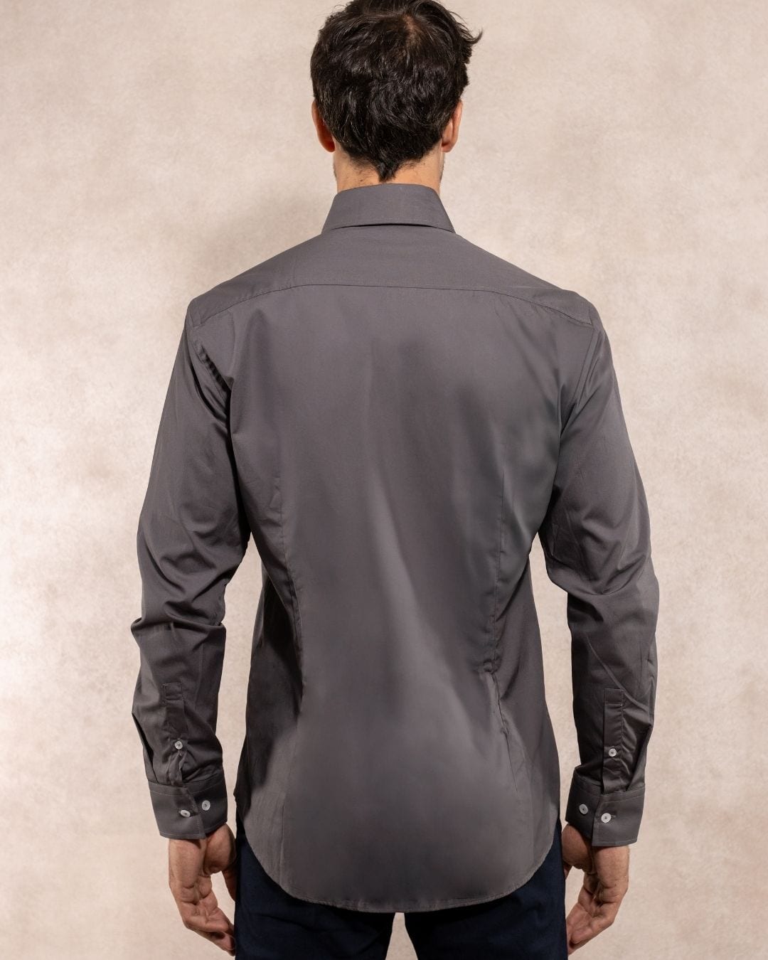 Camisa Antimanchas Popelina Gris Oscuro - Talla Regular - imagen 3