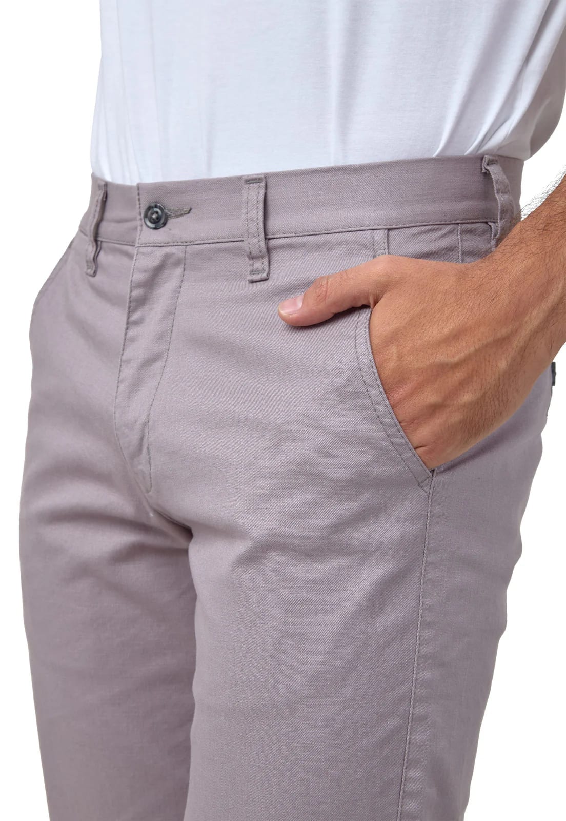 Pantalon dril gris lila con spandex - imagen 5