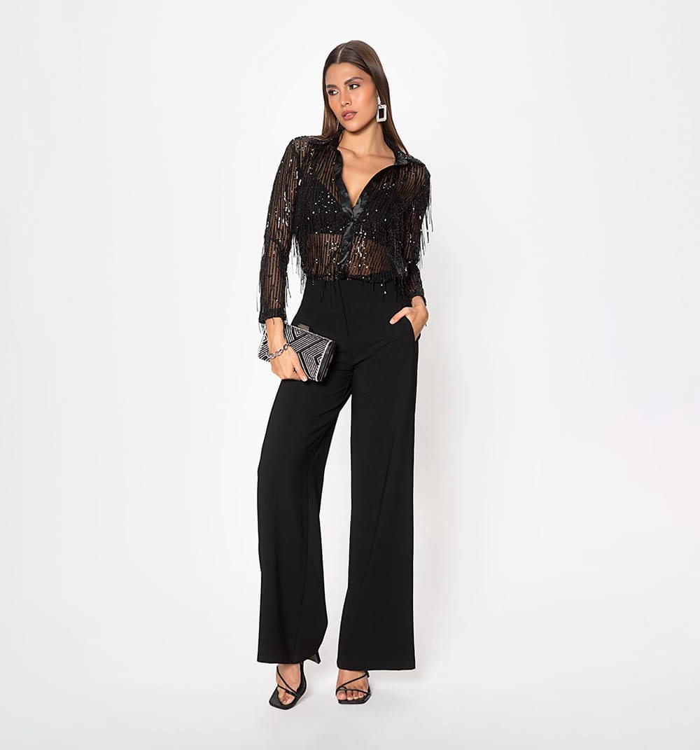 Blusa m/larga  cuello cartera - imagen 1