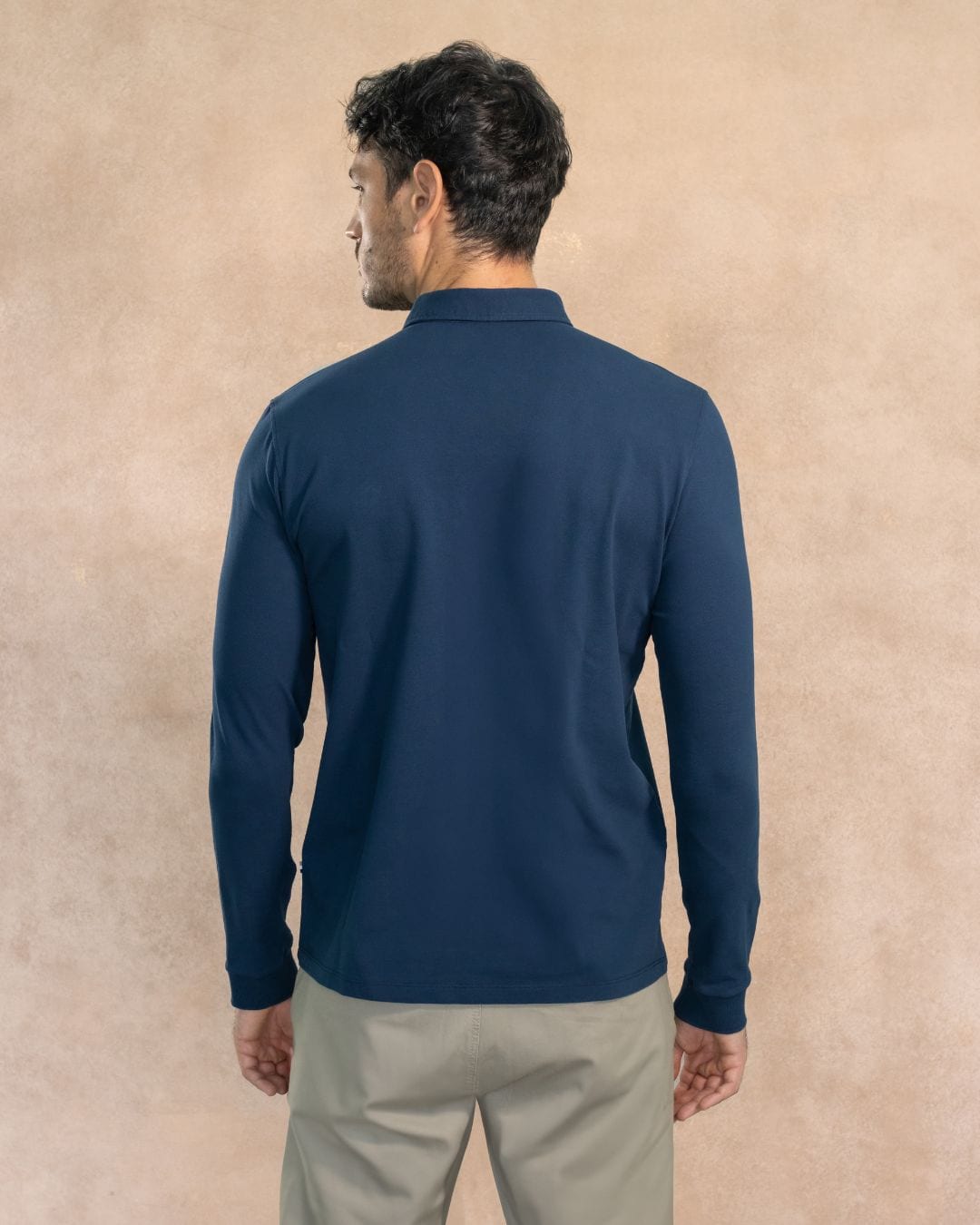 Polo Antimanchas Manga Larga Azul Navy - imagen 3