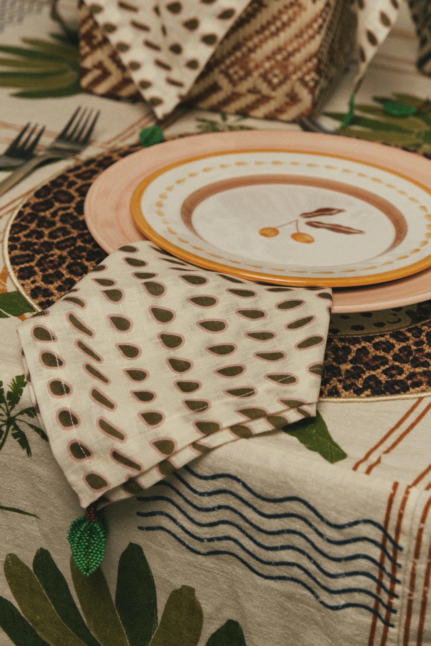 Green Seeds Linen Napkins / Set of 4 - imagen 3
