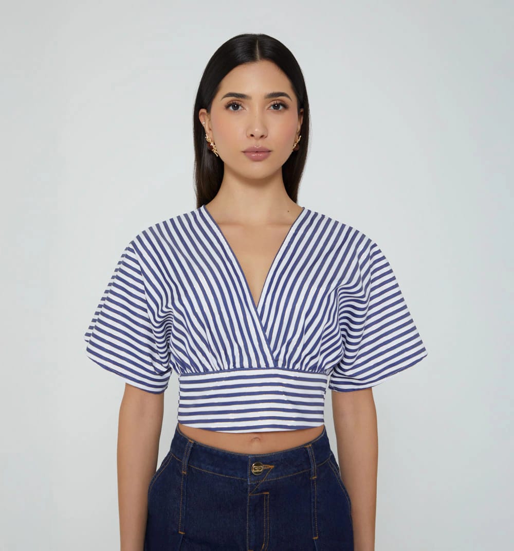 Blusa con escote cruzado - imagen 2