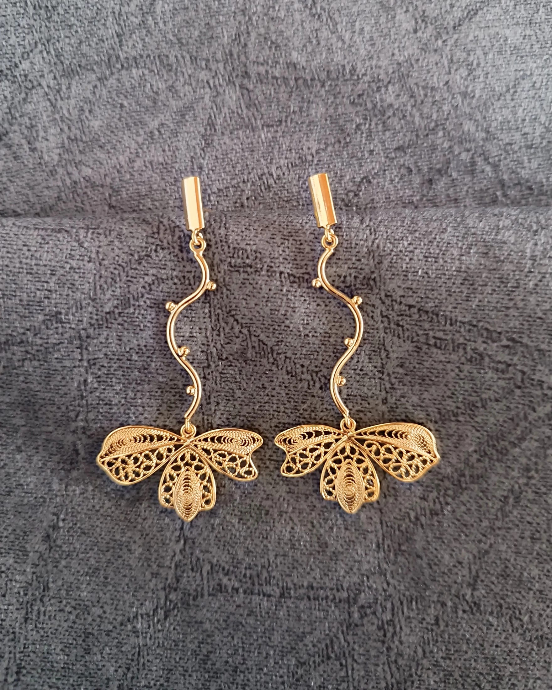 Aretes largo filigrana, Omaira - imagen 4