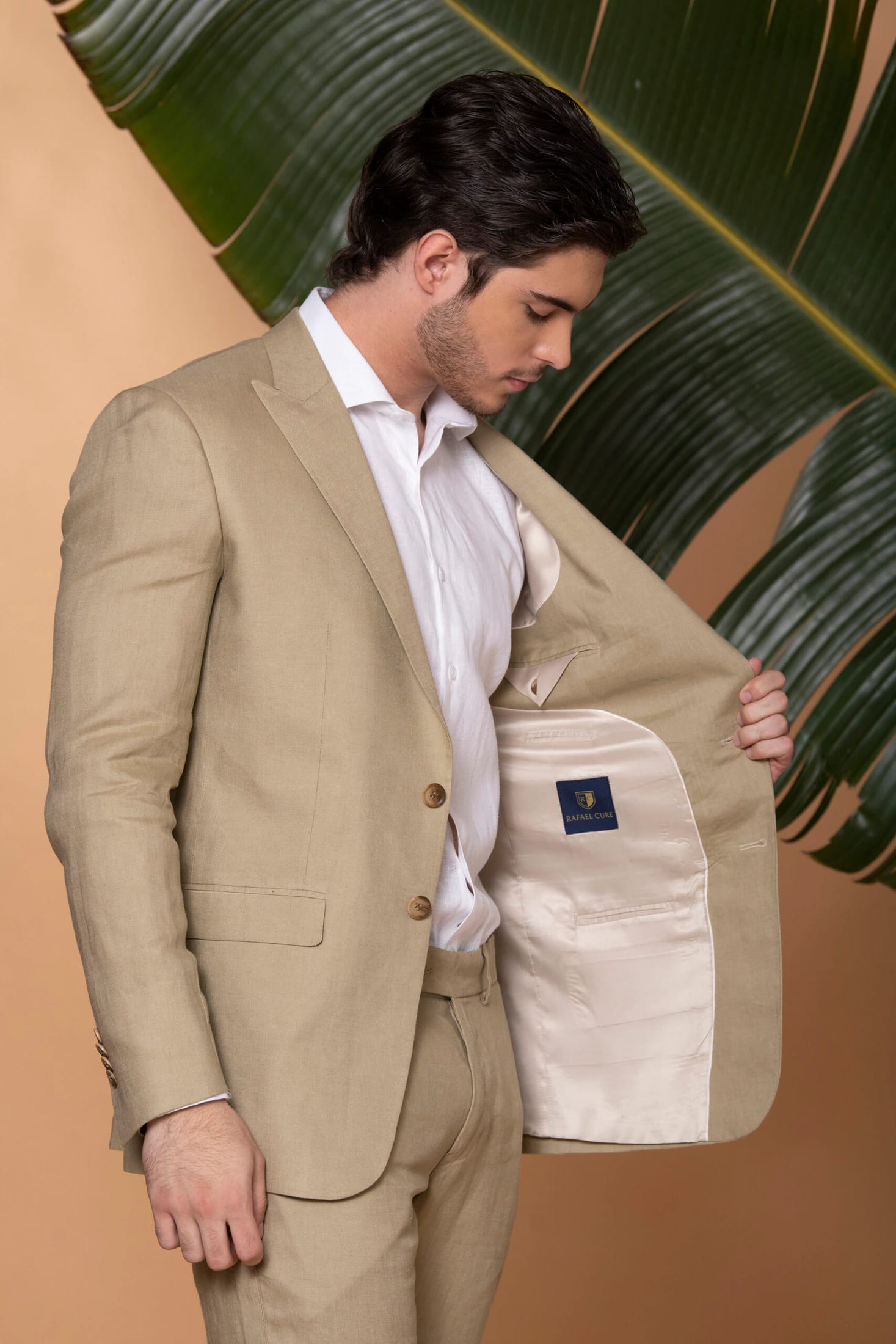 Traje Slim Fit 100% Lino Verde Aloe - imagen 8