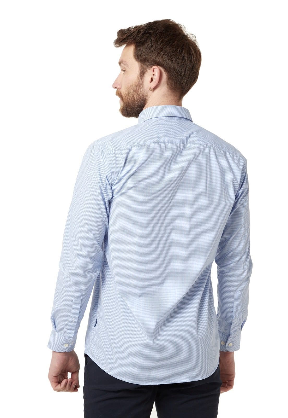 Camisa Manga Larga Cuadros Azul Claro - imagen 6