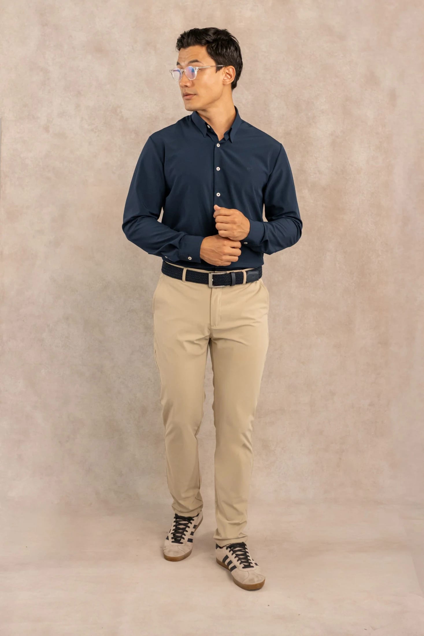 Camisa Performance Antiarrugas Azul Oscuro - imagen 9