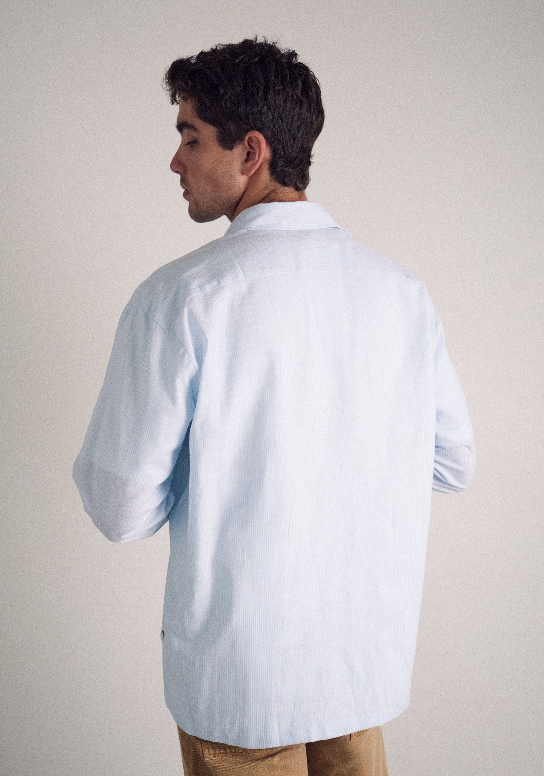 Camisa H CI Jamaica Rayas Delg Azul Claro - imagen 4