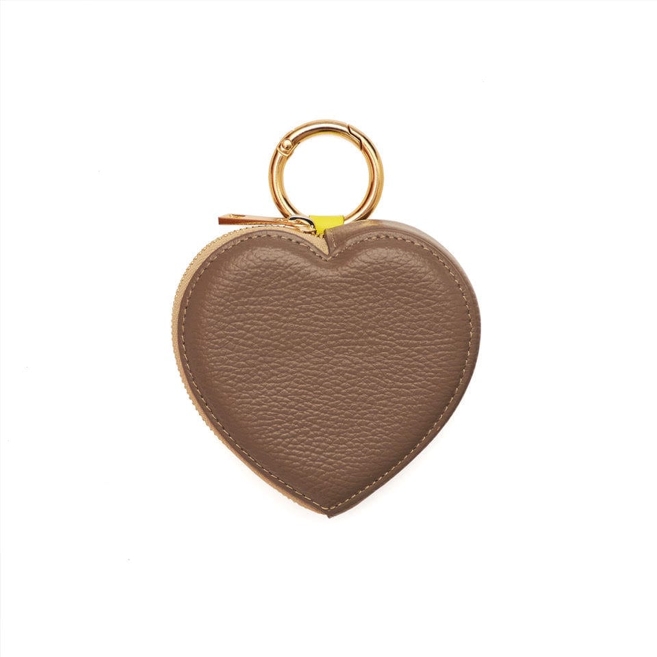 HEART charm (coin holder) TAUPE - imagen 1