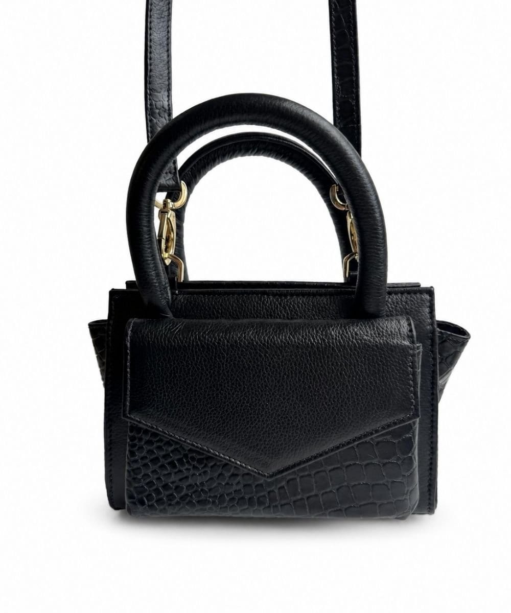 MiniBag Negro Texturas – Bolso en Cuero - imagen 2