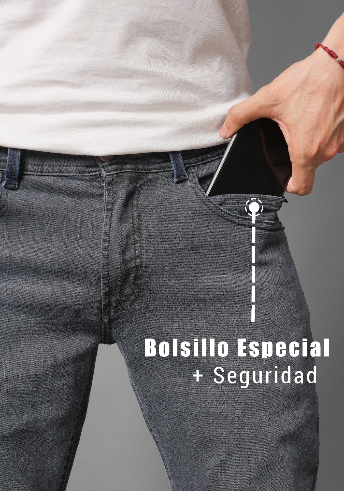 Jean para Hombre en Color Gris Menta Thunder - imagen 2