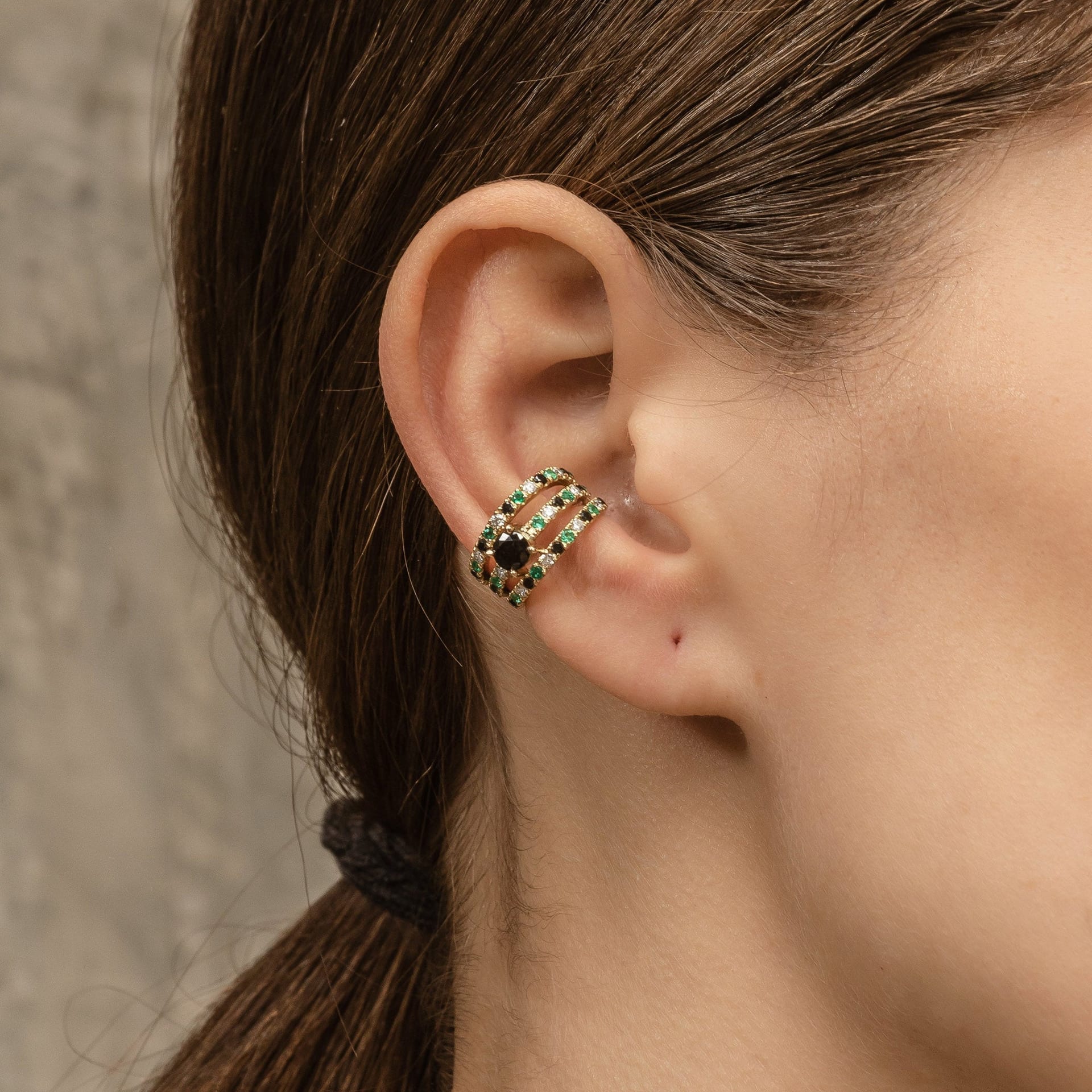 Ear Cuff Black Snake Bite - imagen 3