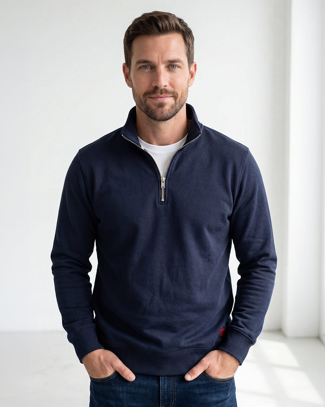 Buzo cuello alto hombre Azul Oxford - imagen 1