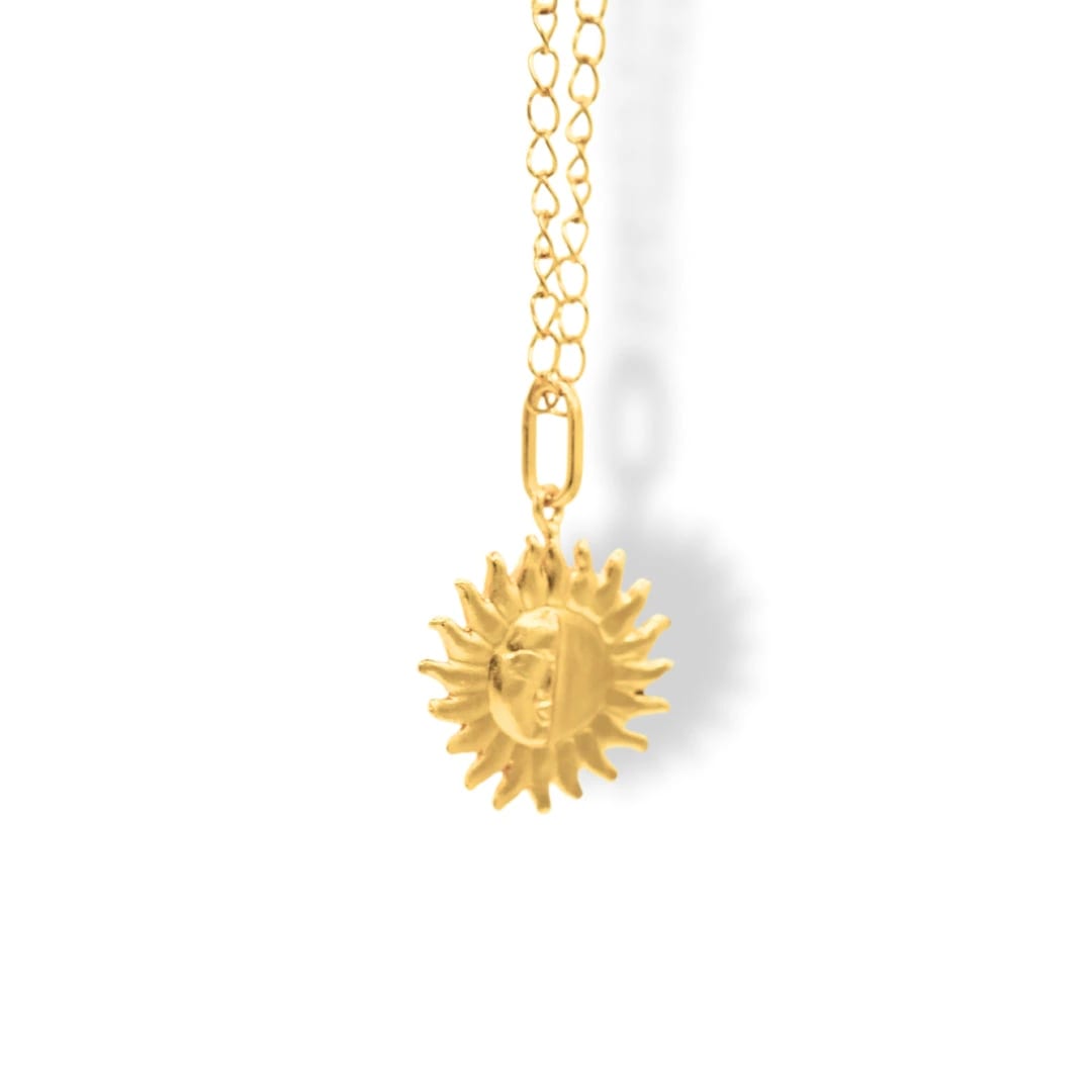 Cadena con sol media cara plana pequeña - imagen 3