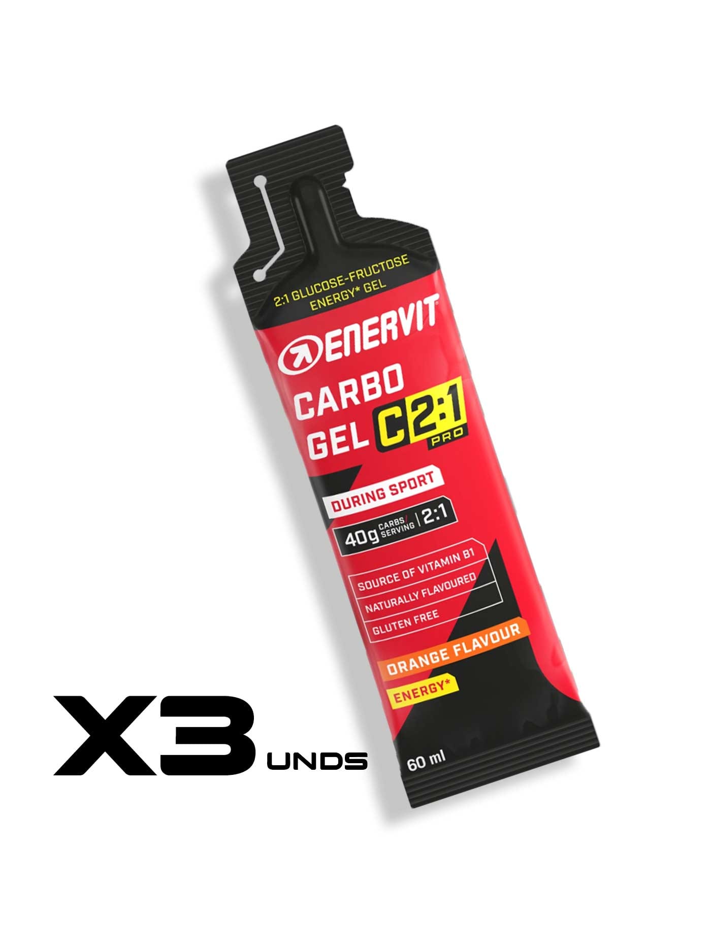 CARBO GEL 2:1 ENERVIT 60ML x3und - imagen 1