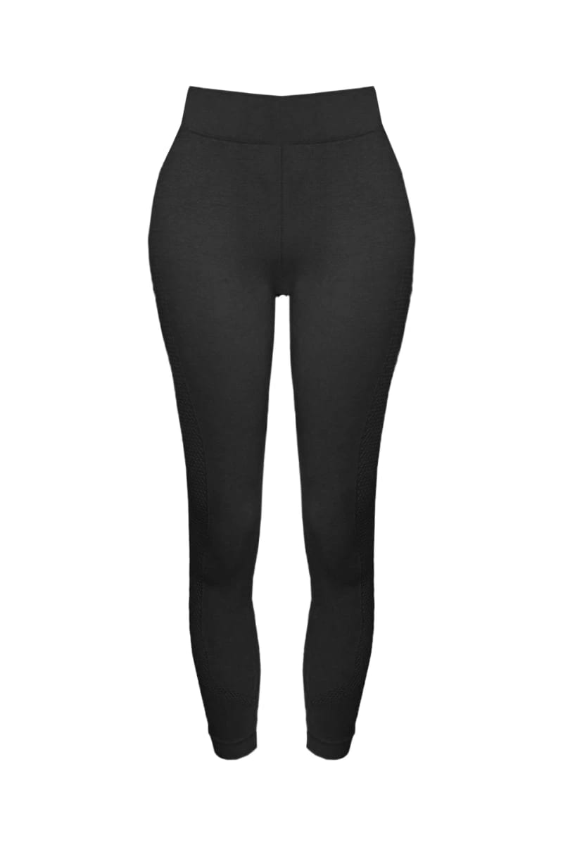 Pantalón Largo Deportivo Aplique Malla Lateral Negro - imagen 5