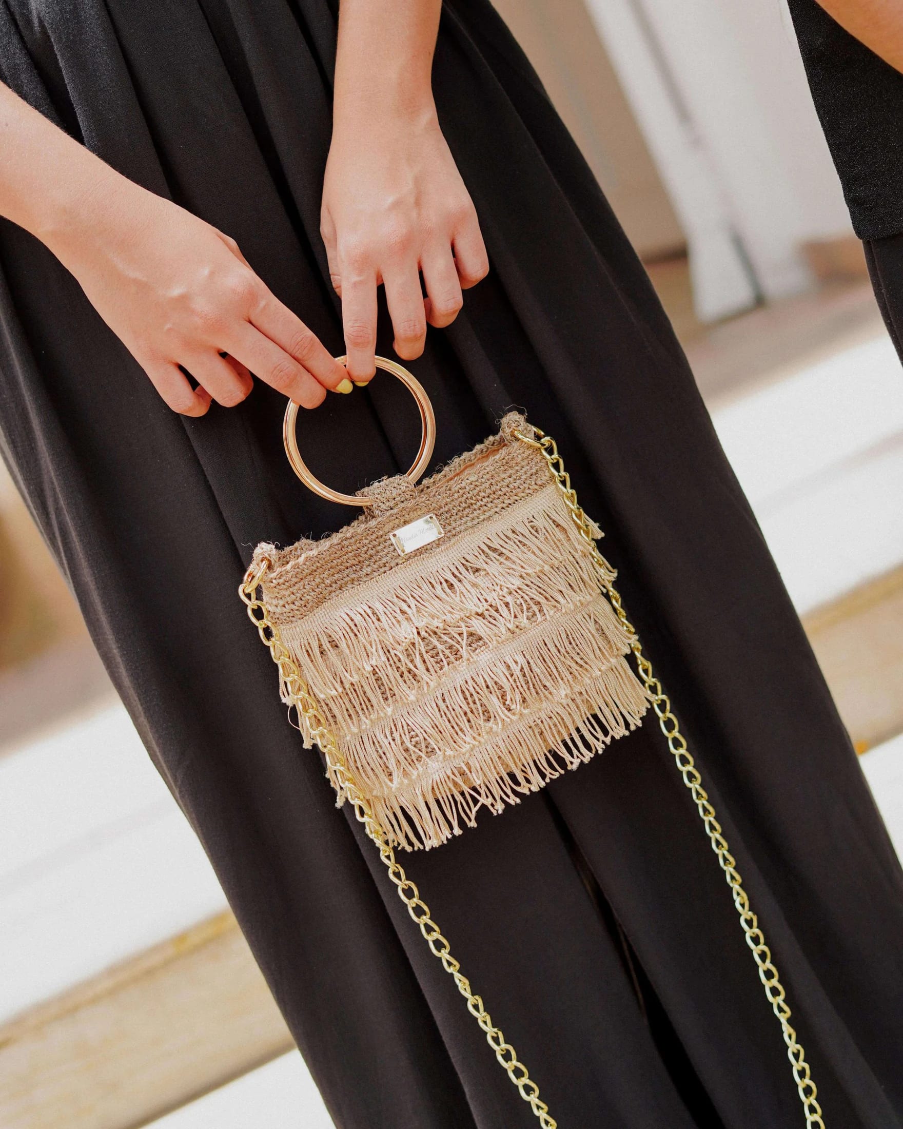 Bolso Orquidea Flecos – Beige - imagen 2