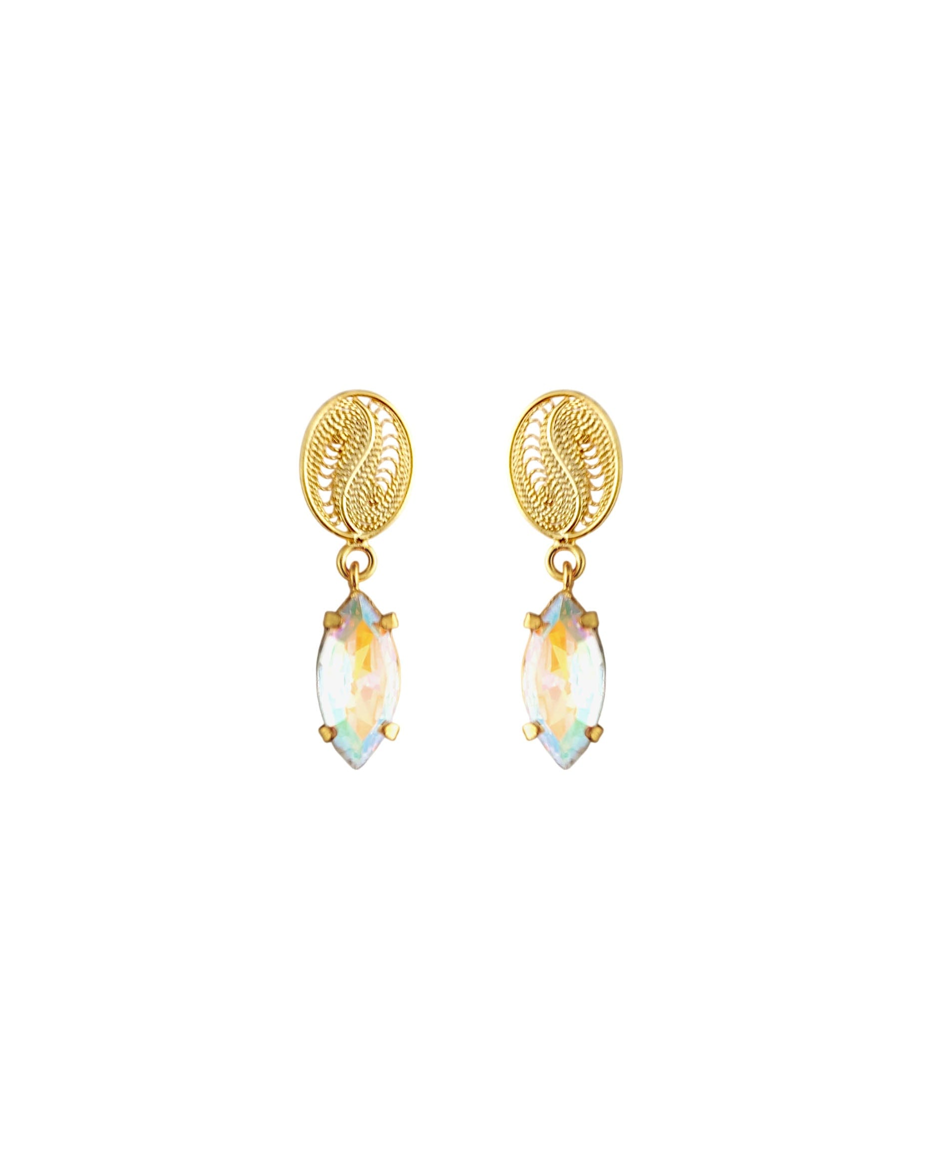 Aretes granito de café y cristal boreal - imagen 1