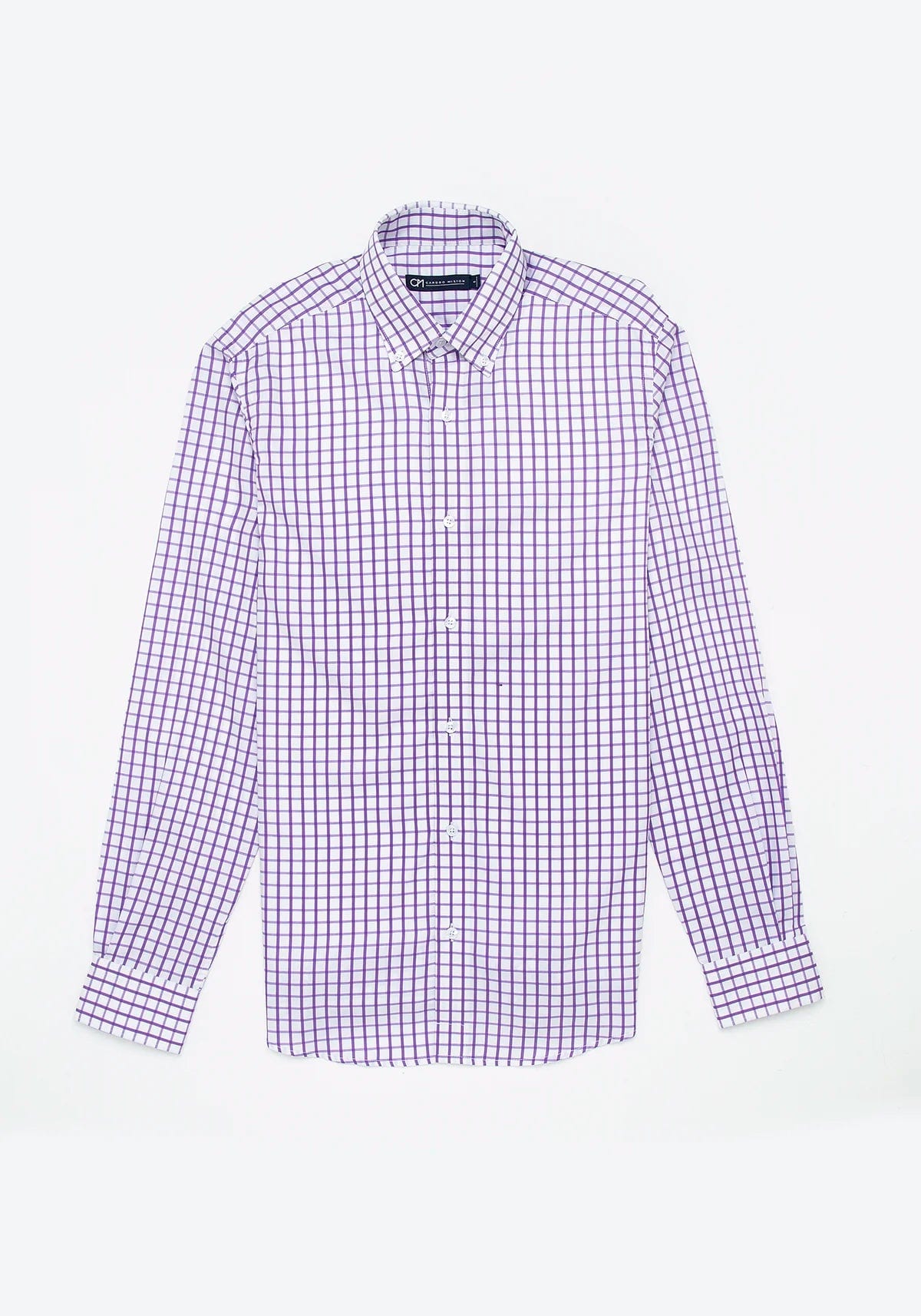 Camisa Sarga Cuadro Ventana Algodón Lila - imagen 1