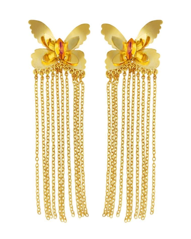 Aretes Mariposas y cristal - imagen 1