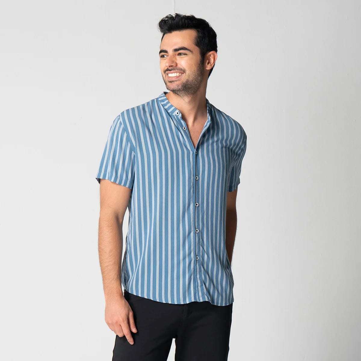 Camisa Rallas Manga Corta Slim Garnica - imagen 3