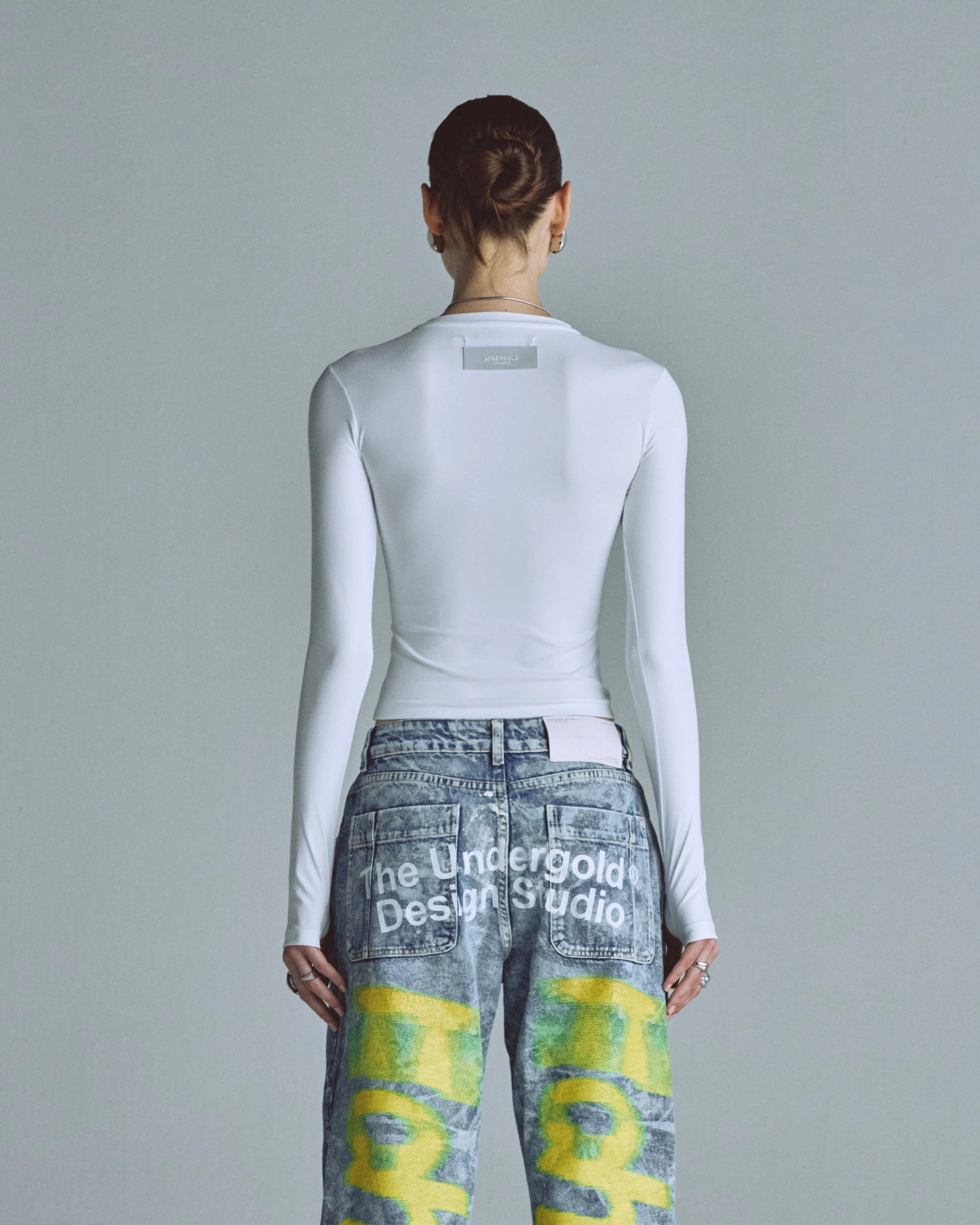 W Basics Undergold Studio Ultra Slim Long Sleeve Tee White - imagen 6