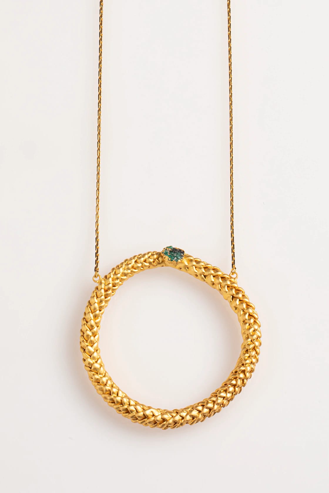 NORFOLK LONG NECKLACE AND ROUGH EMERALD - imagen 1