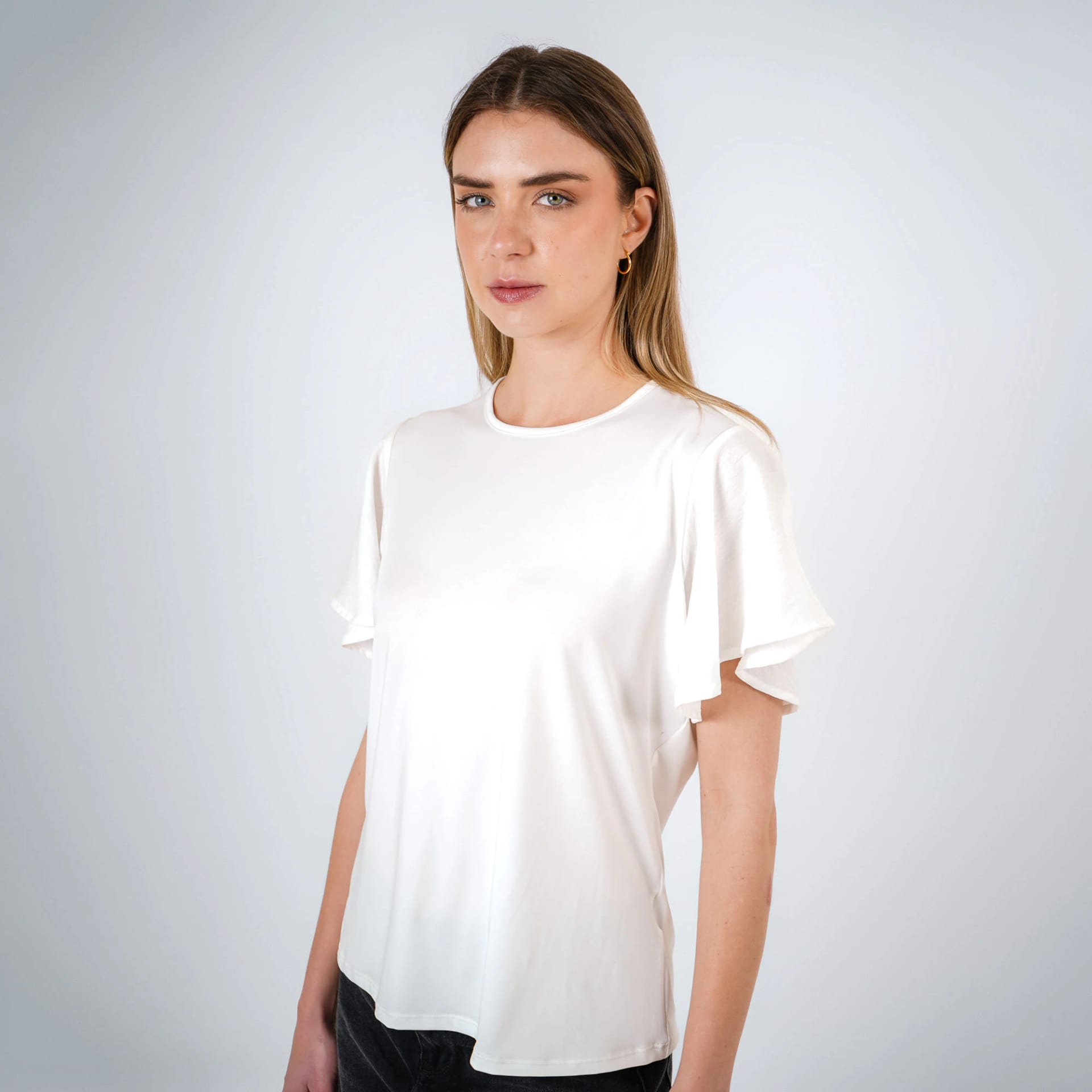 Camiseta cuello redondo manga bolero corta - imagen 1
