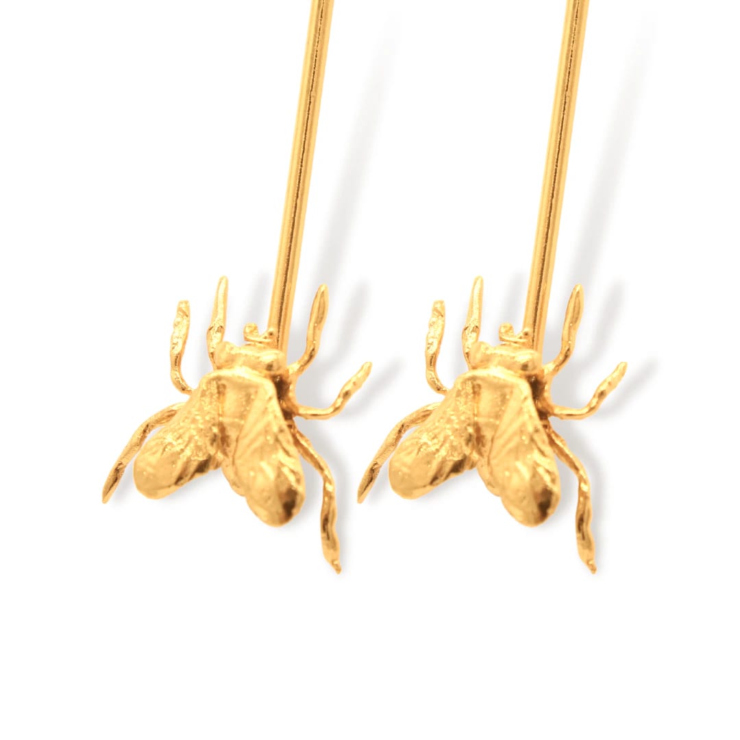 Aretes largos con mosca grande - imagen 1