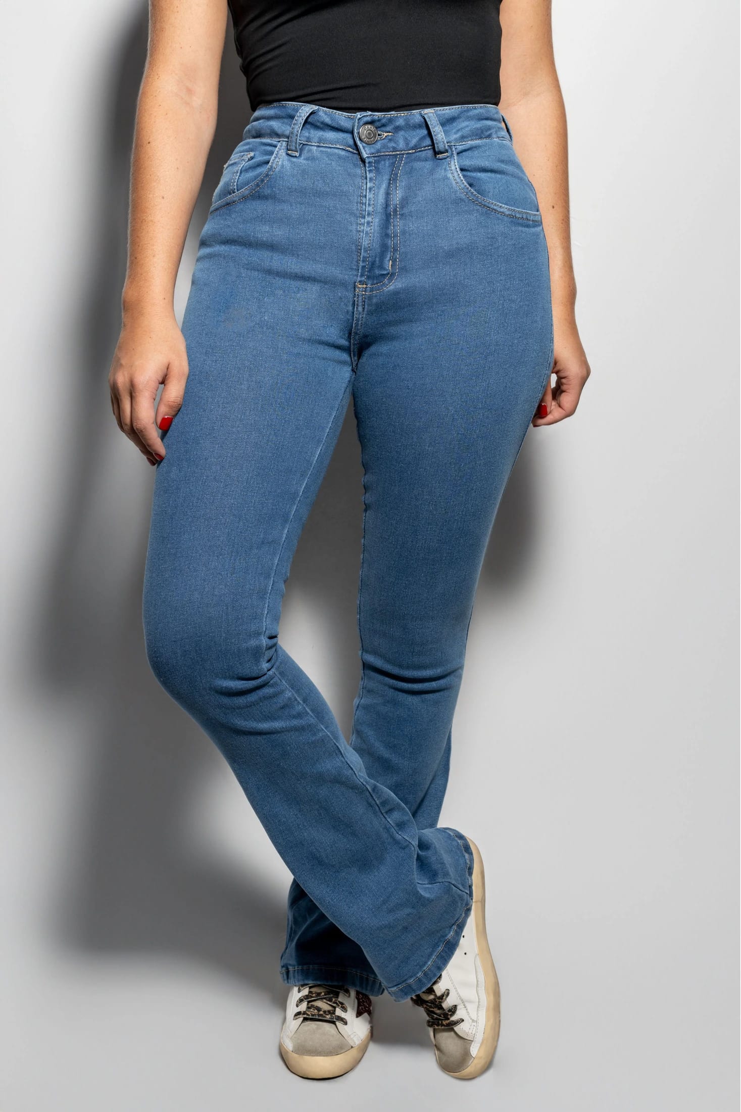 Jean Elastico Bota Campana Azul Claro - imagen 1