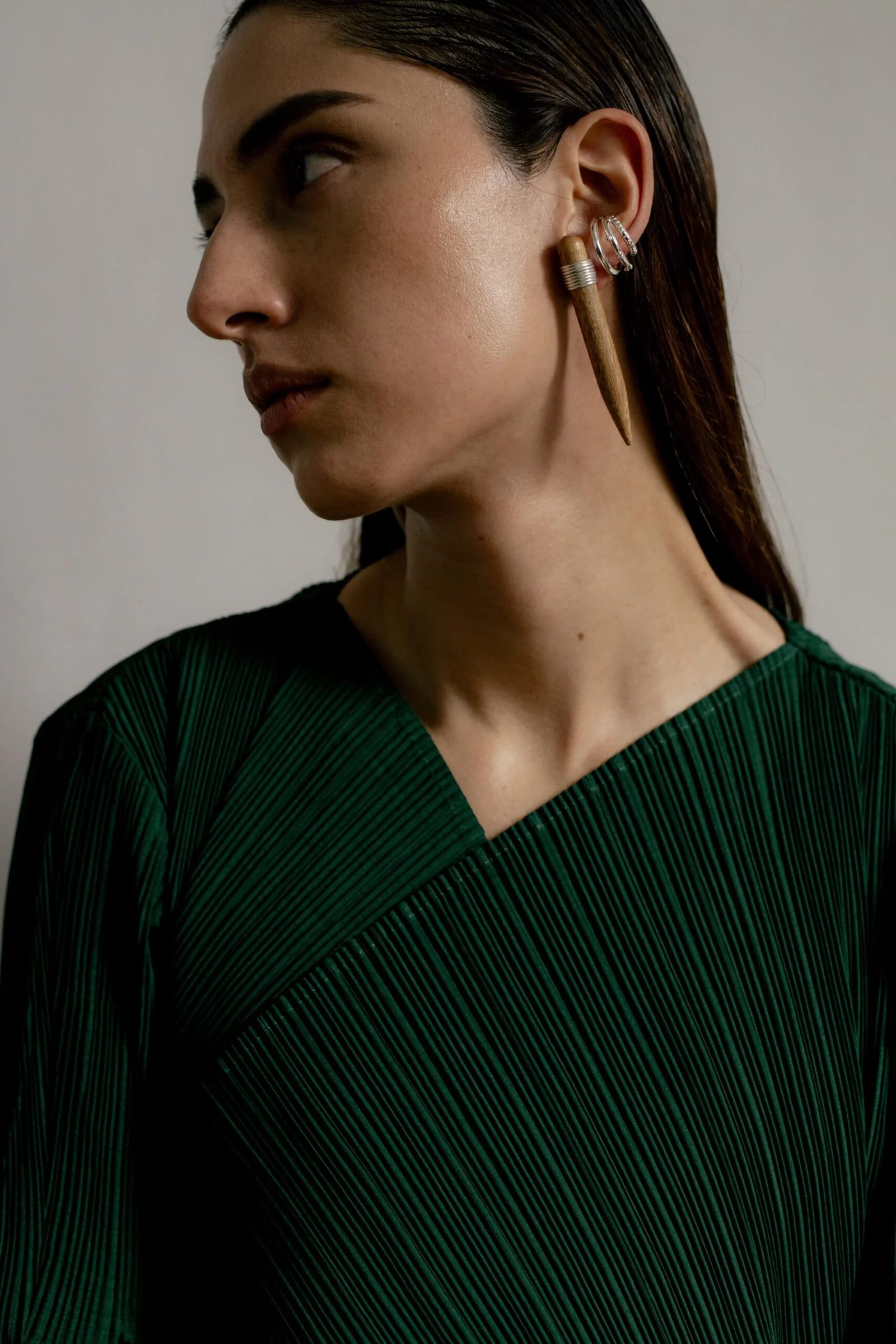 Fang Earrings Silver - imagen 2
