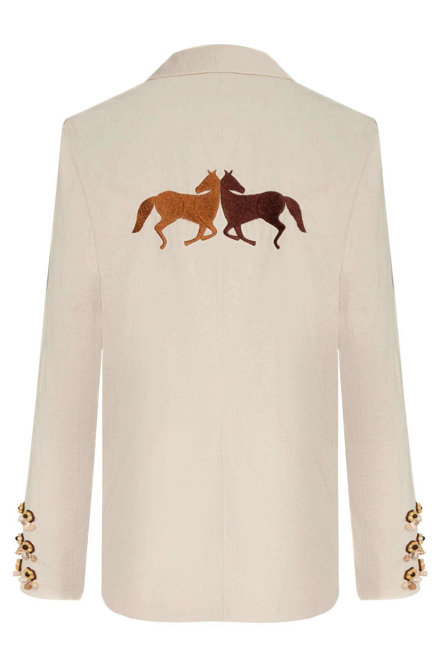 Santo Tomas Embroidered Canvas Blazer / Ivory - imagen 3