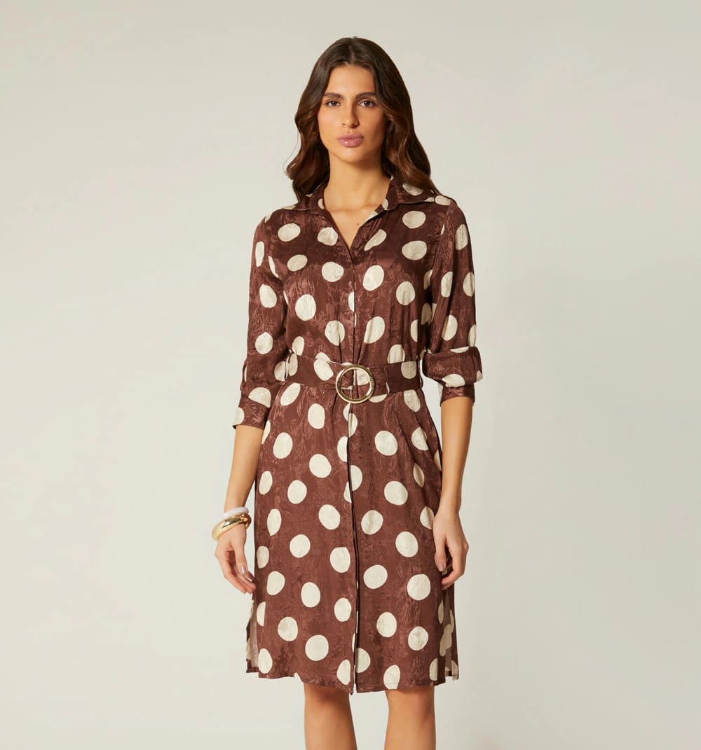 Vestido camisero manga 3/4 - imagen 2