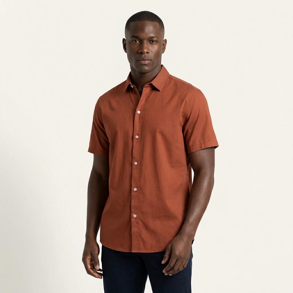 Camisa Cuello Clasico Terracota JO012 - imagen 2